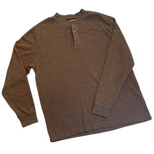 Wolverine Brown Long Sleeve Henley Shirt